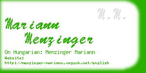 mariann menzinger business card